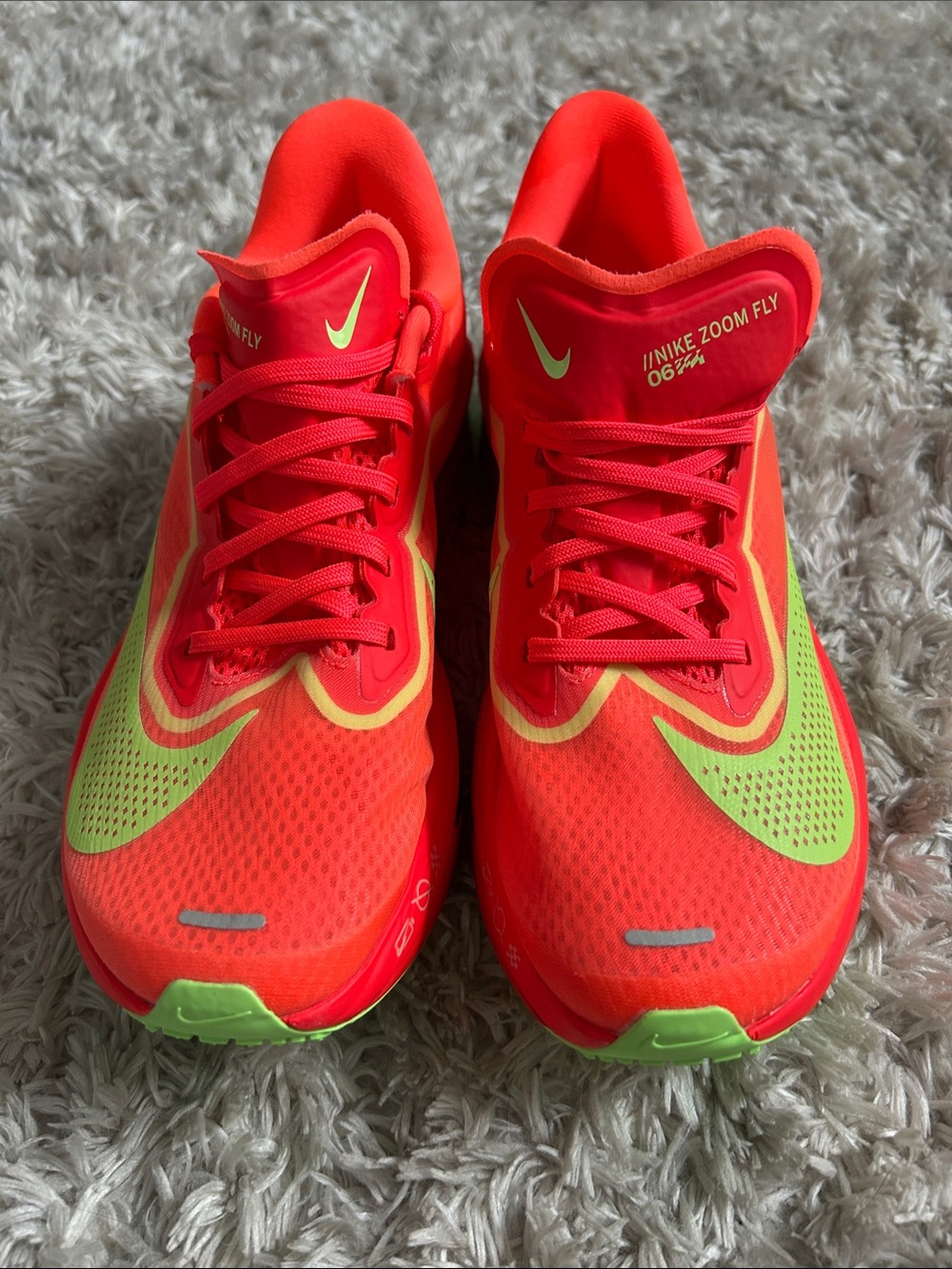 Nike Women’s Running Sneakers in Bright Orange with Neon Green Accents